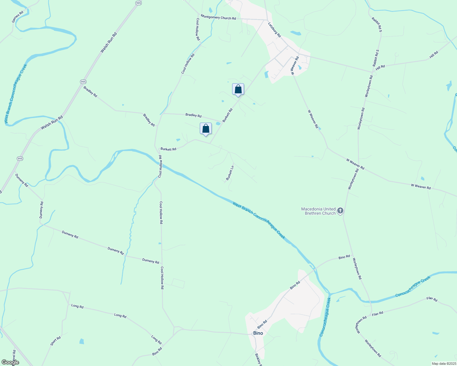 map of restaurants, bars, coffee shops, grocery stores, and more near 11550 Burkett Lane in Greencastle