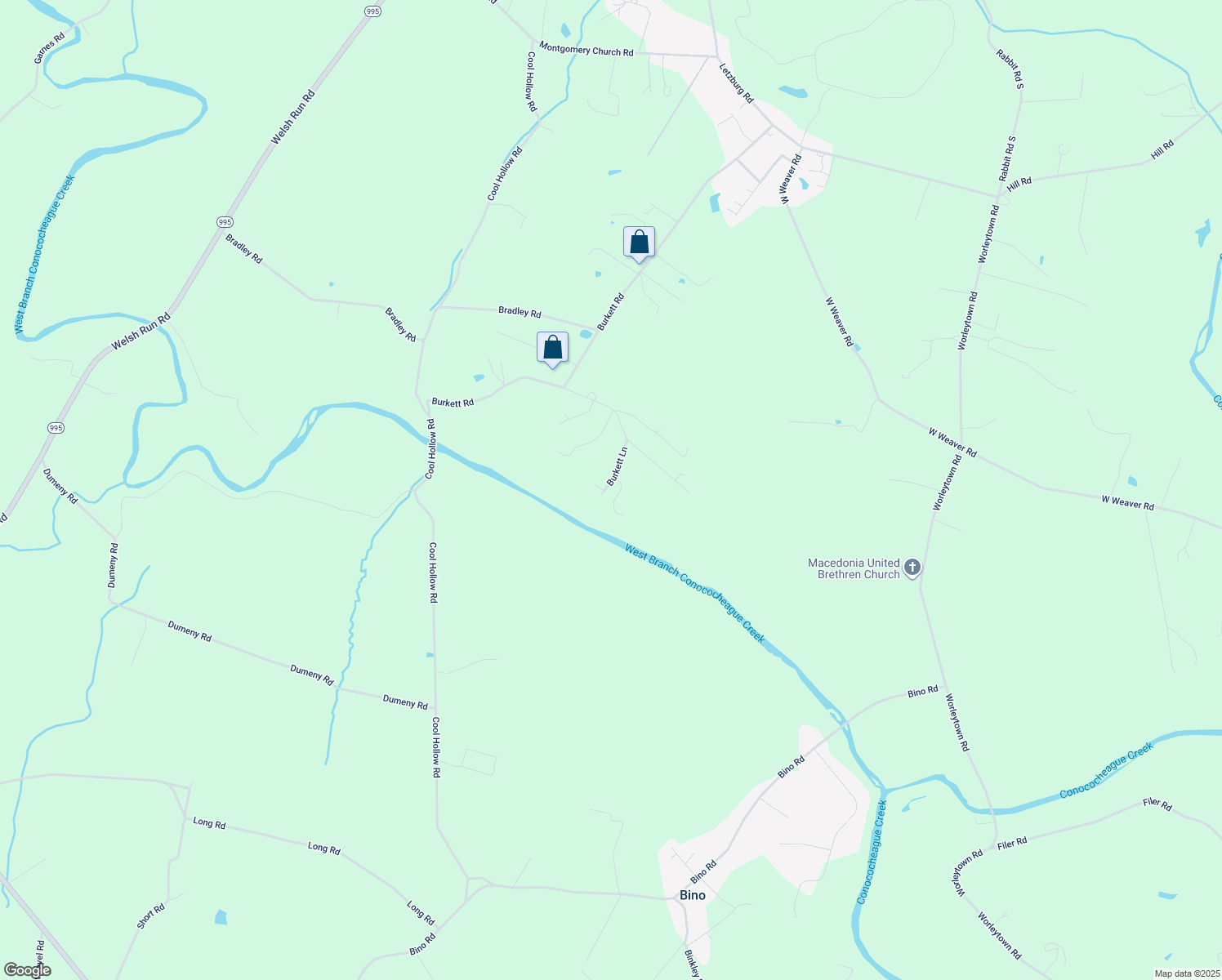 map of restaurants, bars, coffee shops, grocery stores, and more near 11550 Burkett Lane in Greencastle