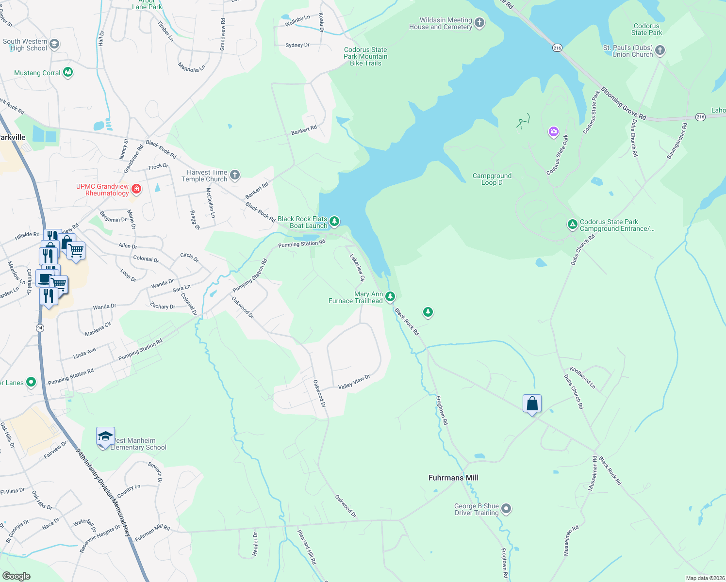 map of restaurants, bars, coffee shops, grocery stores, and more near 90 Lakeview Circle in Hanover