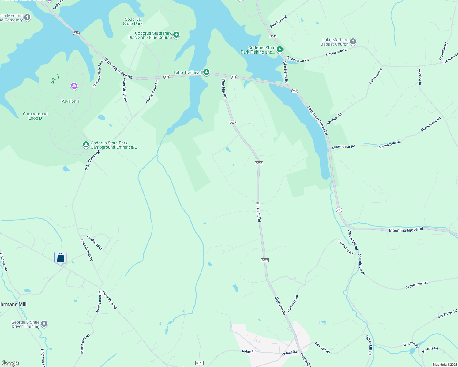 map of restaurants, bars, coffee shops, grocery stores, and more near Landis Road in York County
