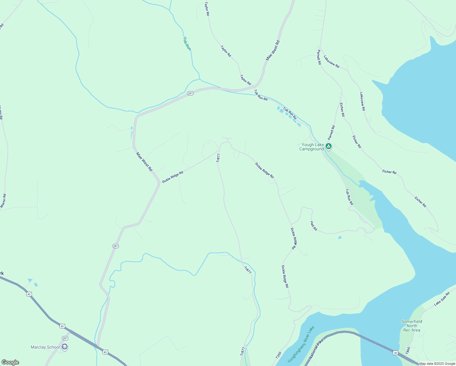 map of restaurants, bars, coffee shops, grocery stores, and more near 504 Dark Hollow Road in Confluence