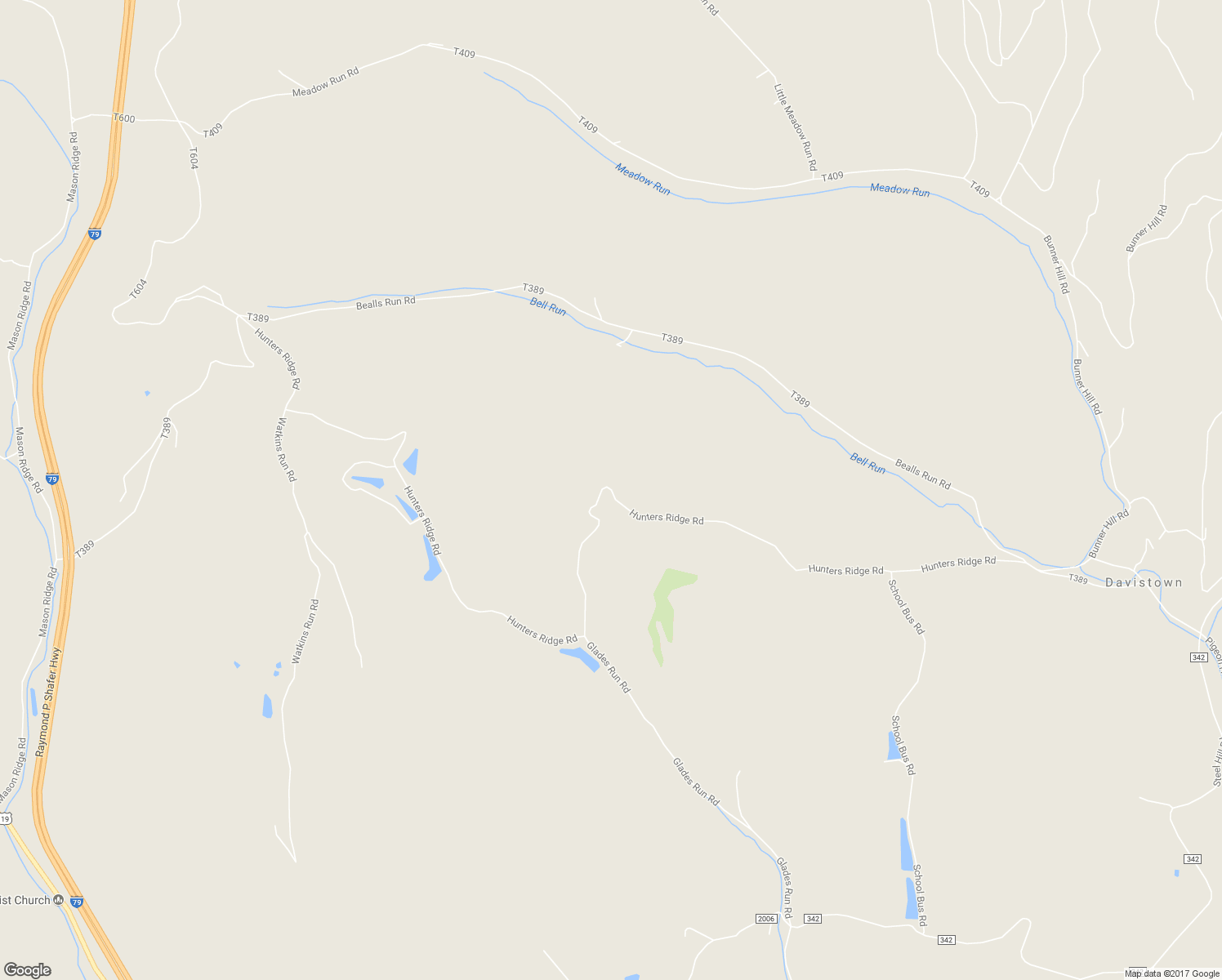 map of restaurants, bars, coffee shops, grocery stores, and more near Hunters Ridge Road in Mount Morris