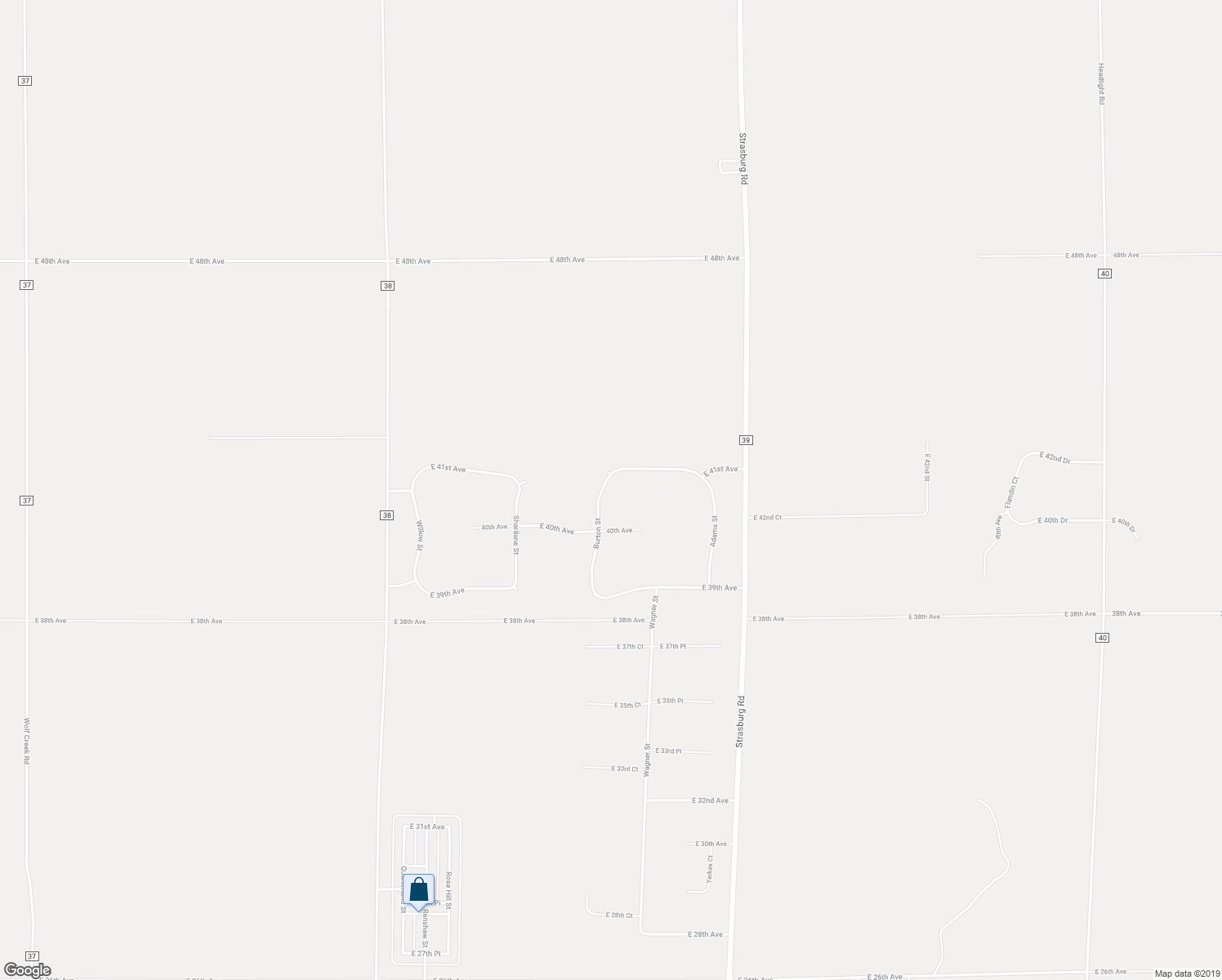 map of restaurants, bars, coffee shops, grocery stores, and more near 4080 Burton Street in Strasburg