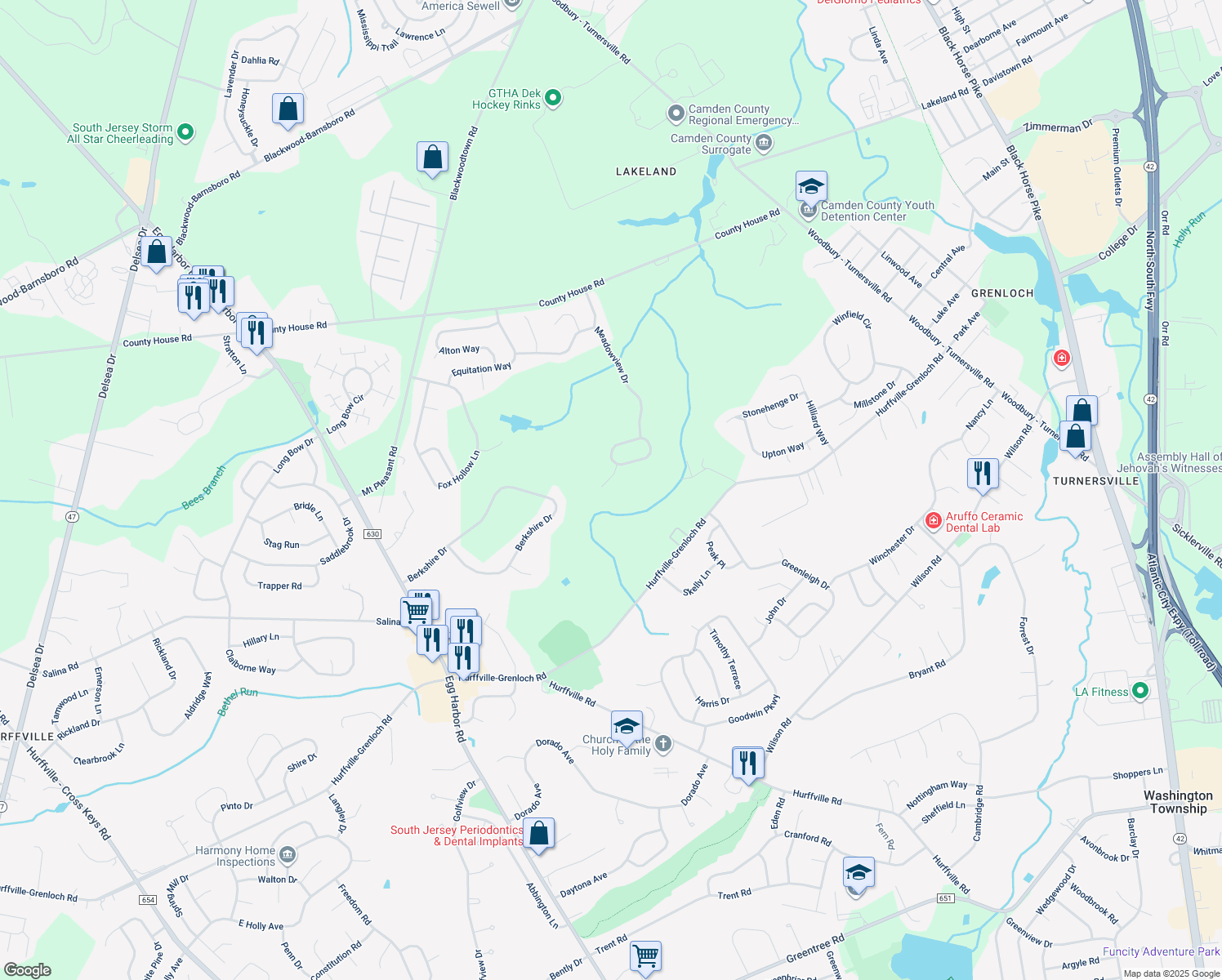 map of restaurants, bars, coffee shops, grocery stores, and more near 5 Trakenner Walk in Washington Township