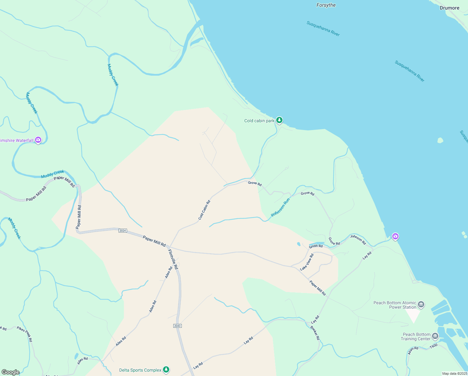 map of restaurants, bars, coffee shops, grocery stores, and more near 332 Cold Cabin Rd in Delta