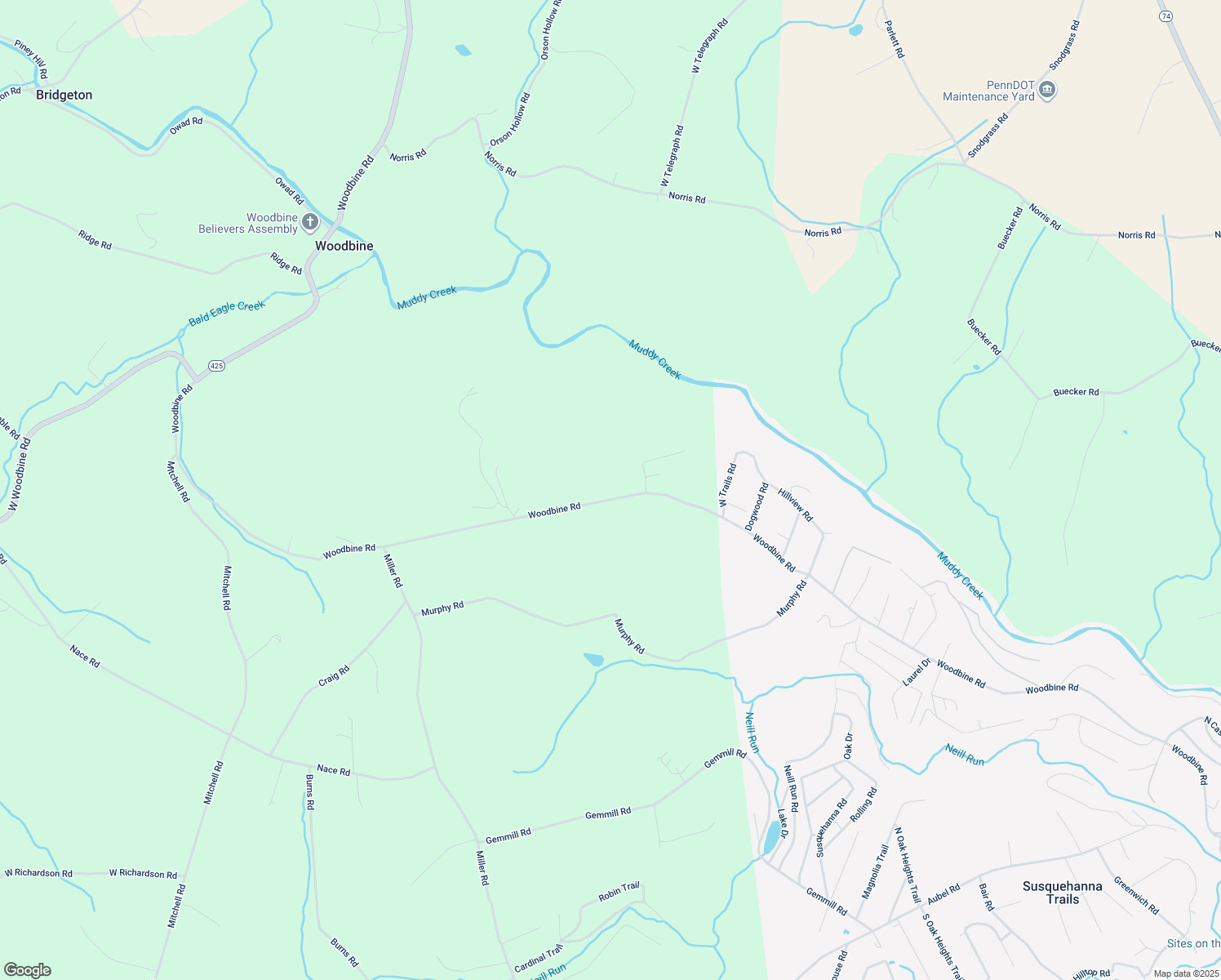 map of restaurants, bars, coffee shops, grocery stores, and more near 8322 Woodbine Rd in Airville