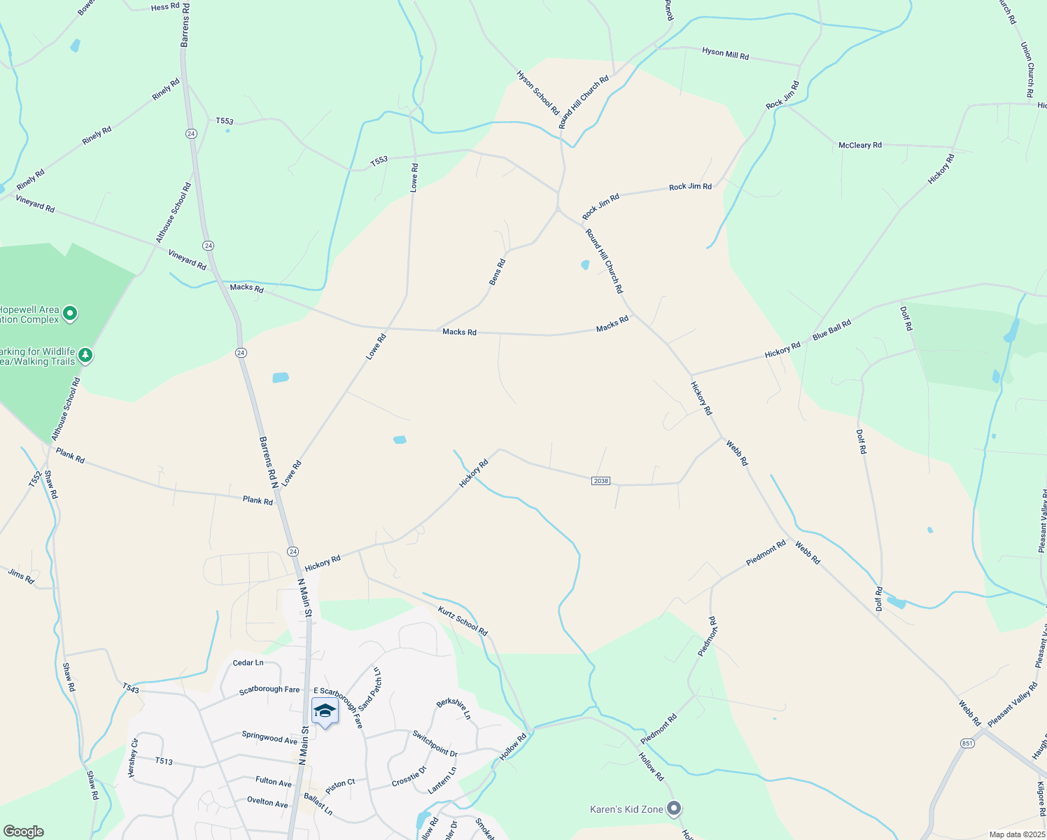 map of restaurants, bars, coffee shops, grocery stores, and more near 16722 Green Valley Ct in Stewartstown