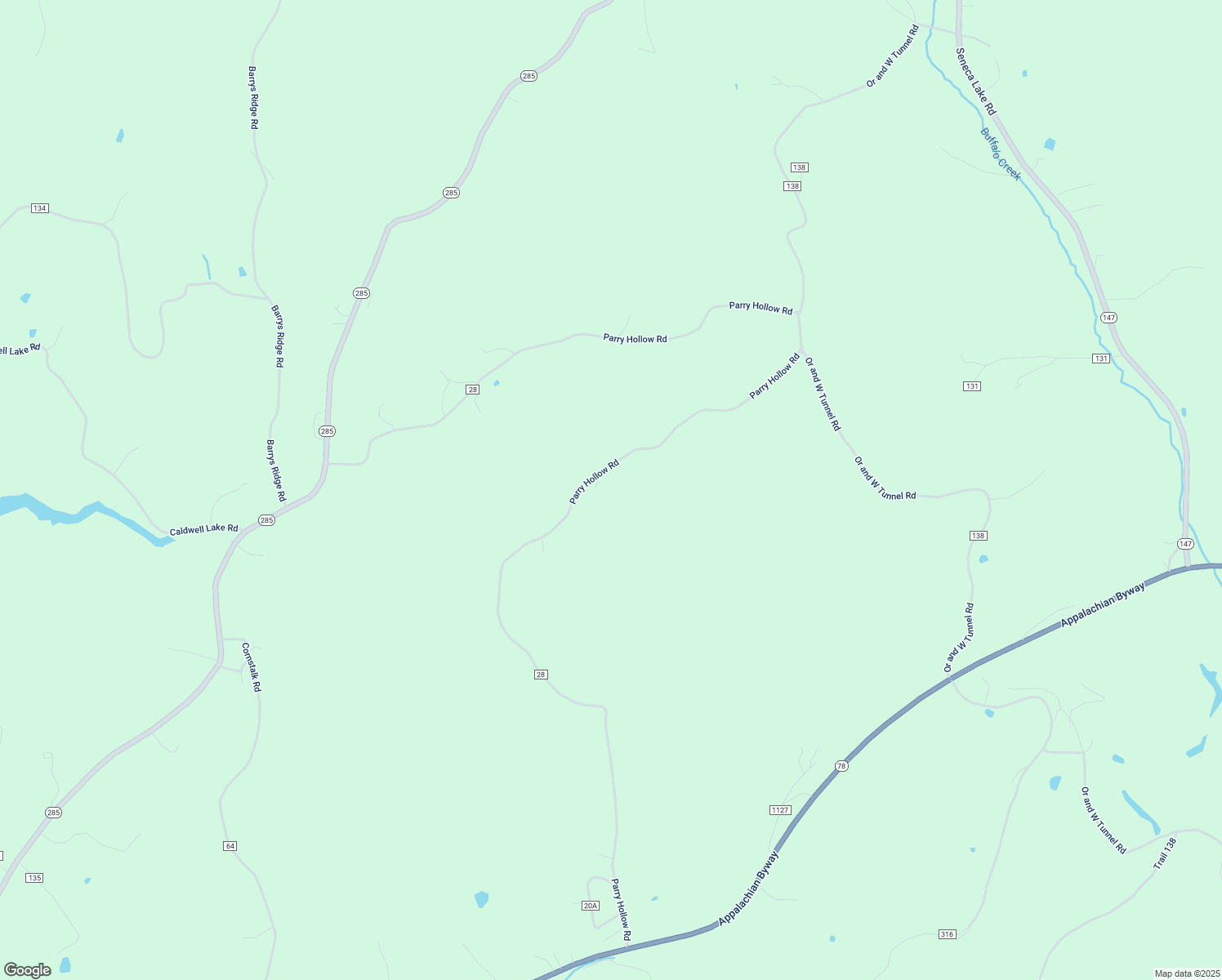 map of restaurants, bars, coffee shops, grocery stores, and more near 46960 Parry Hollow Road in Caldwell