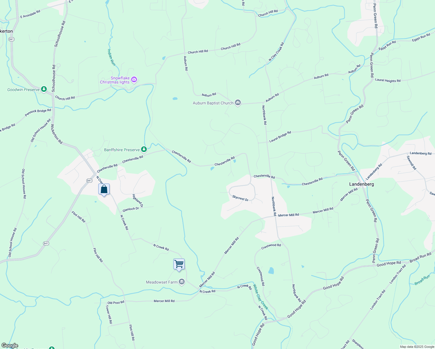 map of restaurants, bars, coffee shops, grocery stores, and more near 250 Chesterville Road in Landenberg