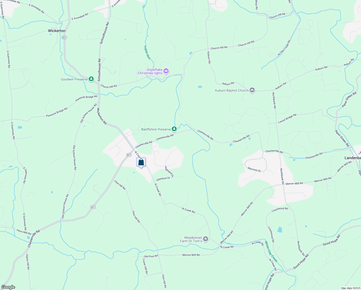 map of restaurants, bars, coffee shops, grocery stores, and more near 227 Highland Drive in Landenberg