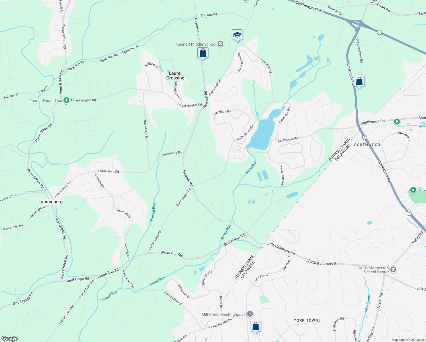 map of restaurants, bars, coffee shops, grocery stores, and more near 322 Buttonwood Road in Landenberg
