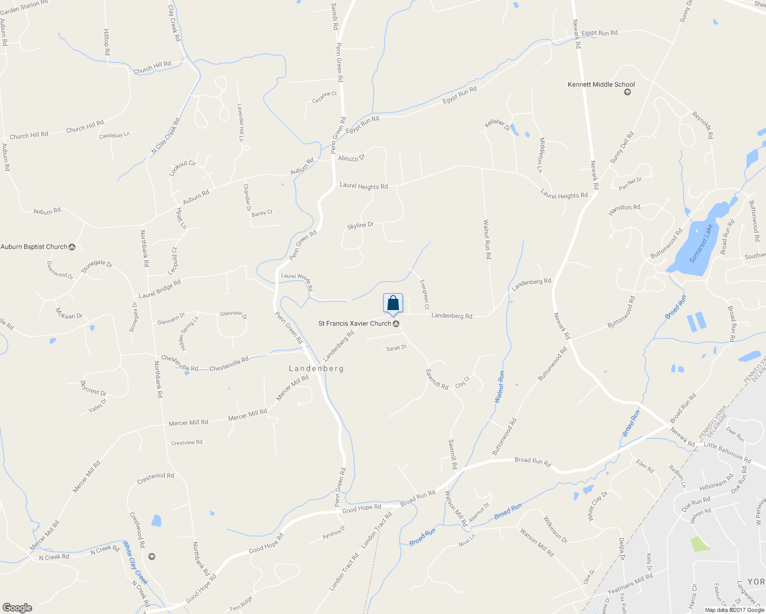 map of restaurants, bars, coffee shops, grocery stores, and more near 143 Landenberg Road in Landenberg