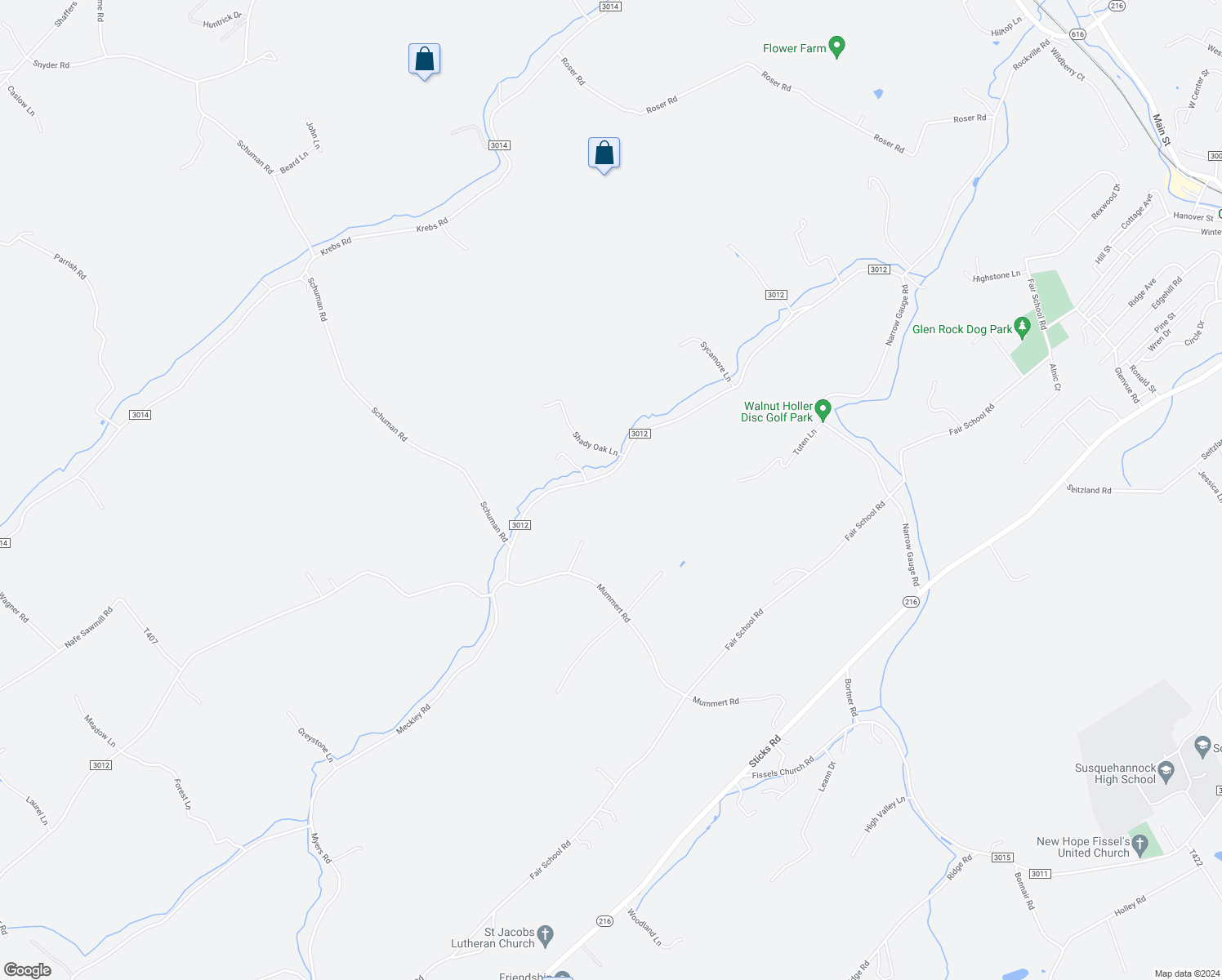 map of restaurants, bars, coffee shops, grocery stores, and more near 11602 Rockville Road in Glen Rock