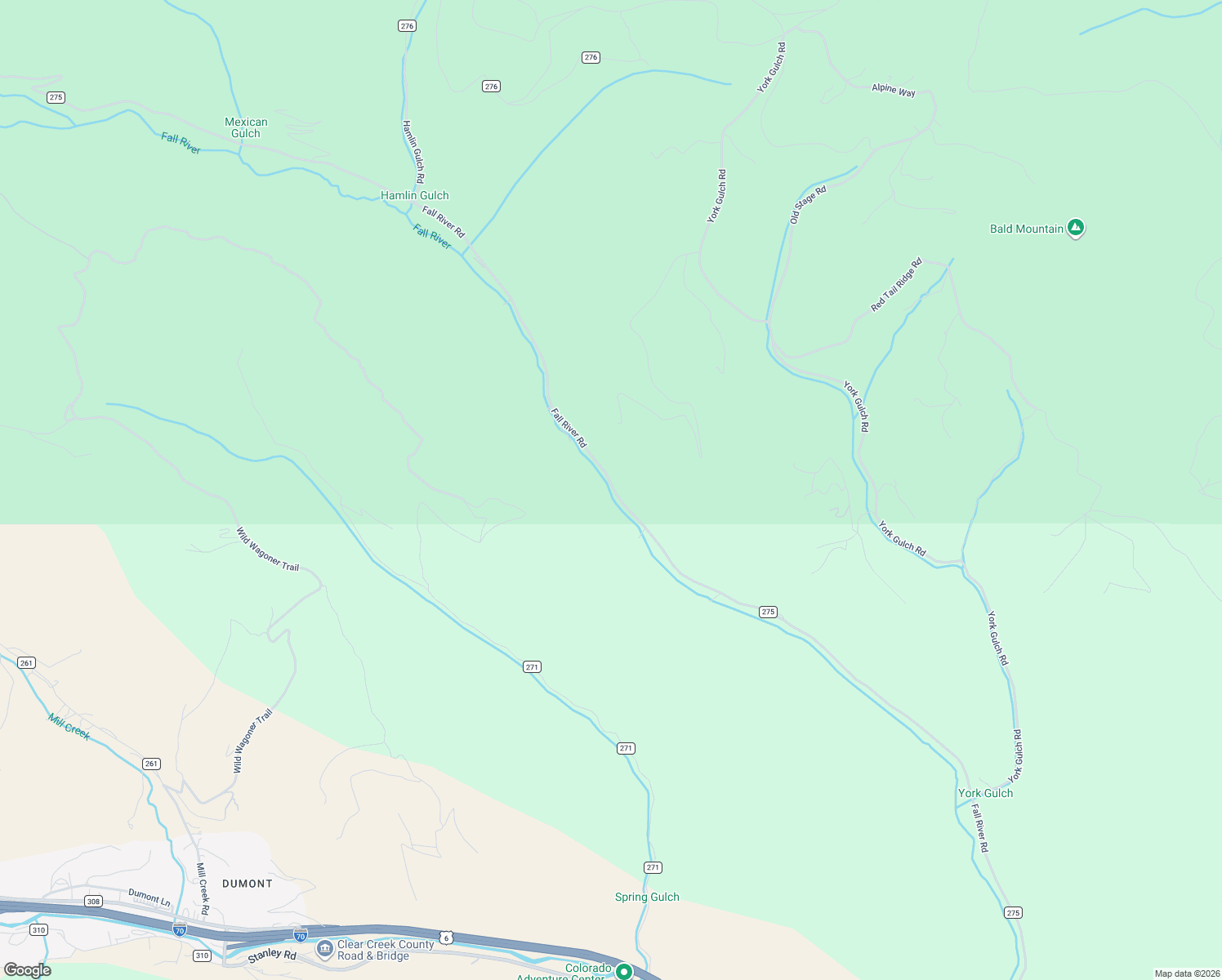 map of restaurants, bars, coffee shops, grocery stores, and more near 1313-2803 County Road 275 in Idaho Springs