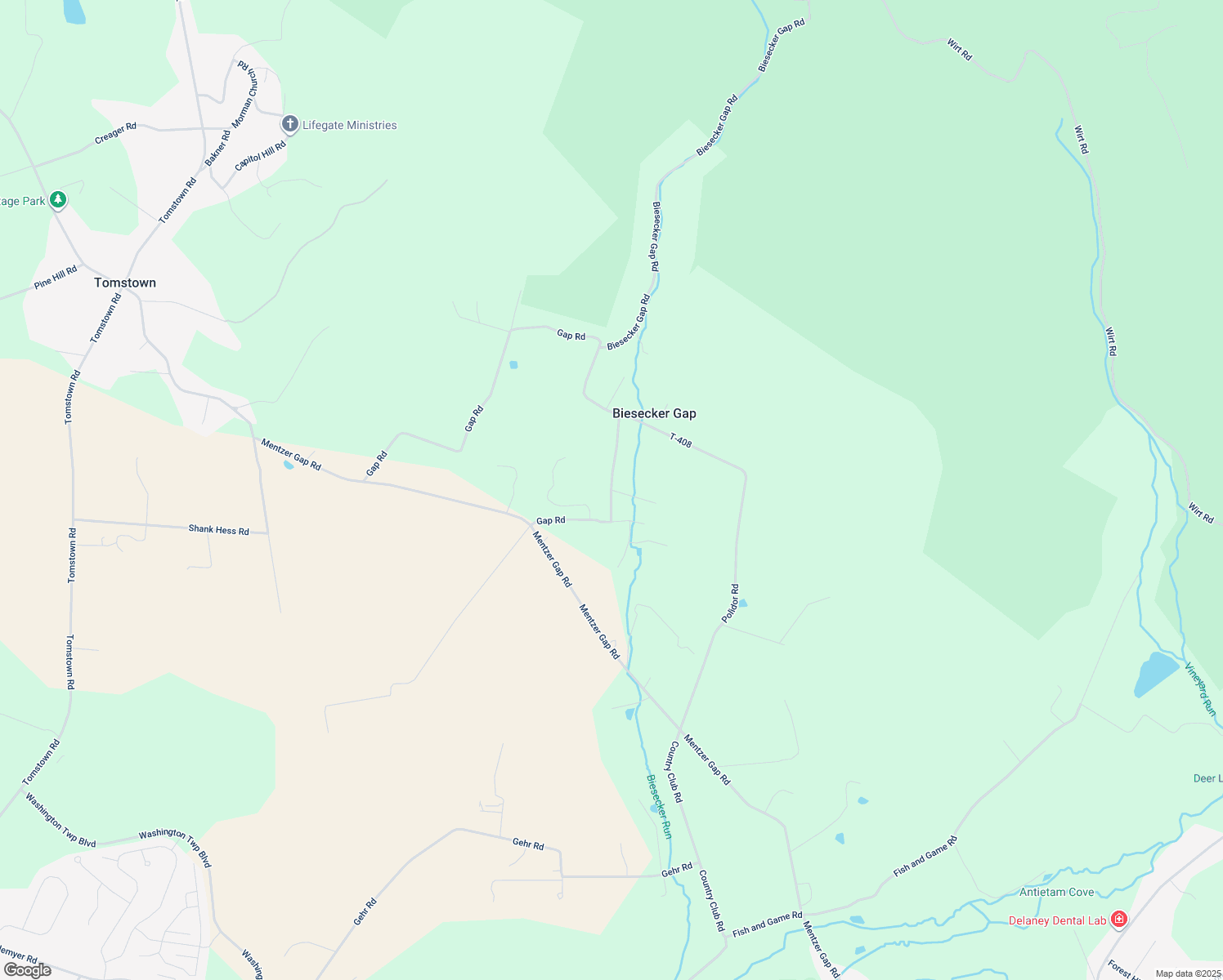 map of restaurants, bars, coffee shops, grocery stores, and more near 5197 McKean Rd in Waynesboro