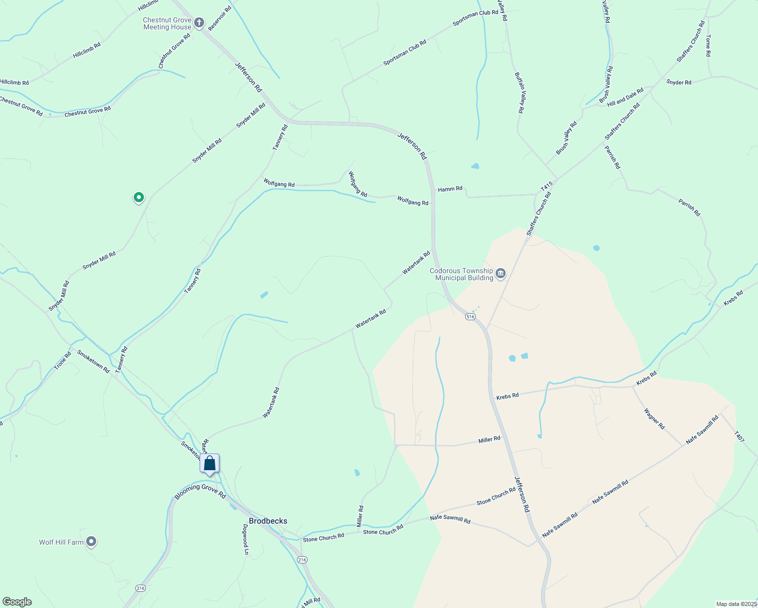 map of restaurants, bars, coffee shops, grocery stores, and more near 5117 Watertank Road in Glenville