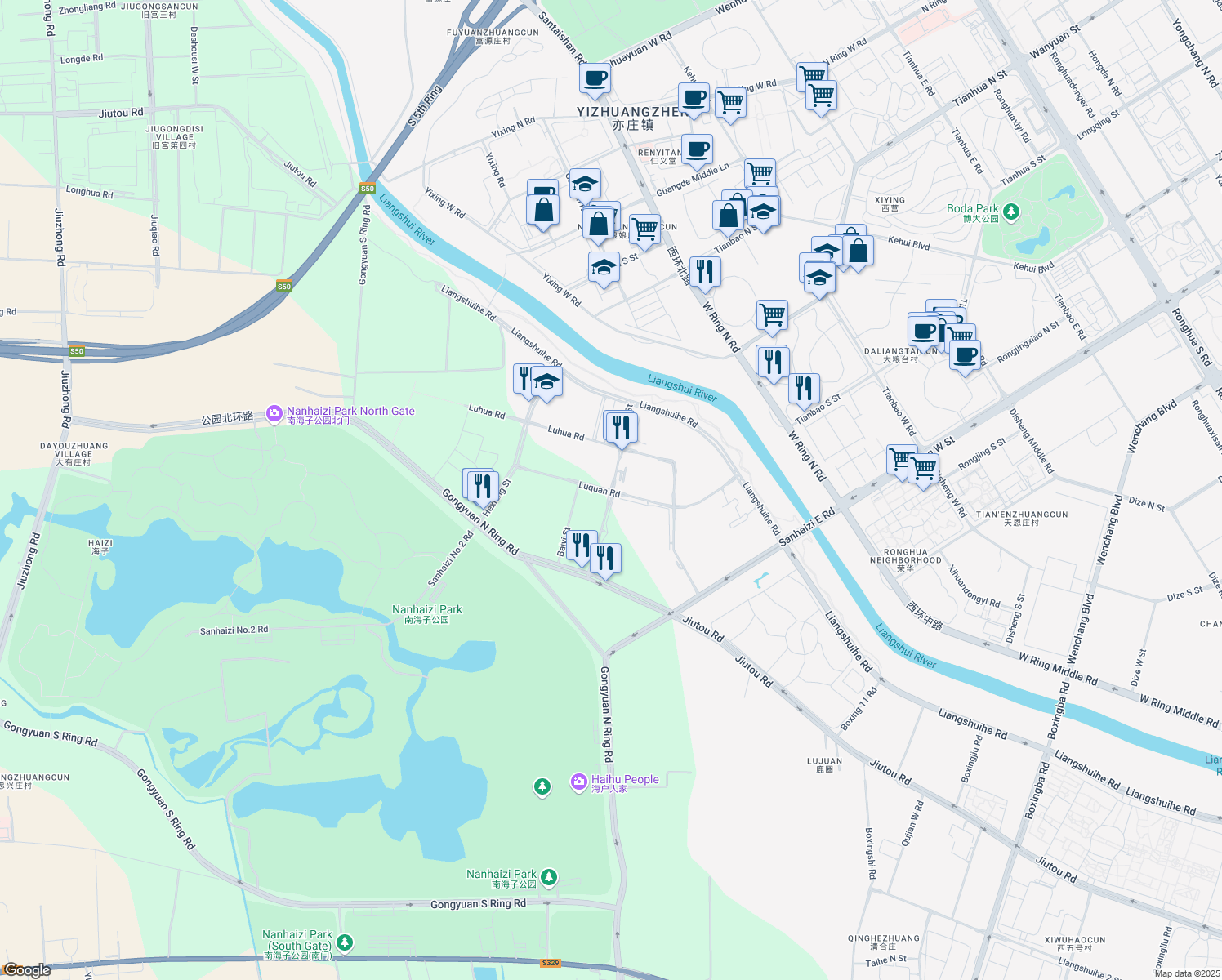 map of restaurants, bars, coffee shops, grocery stores, and more near in 