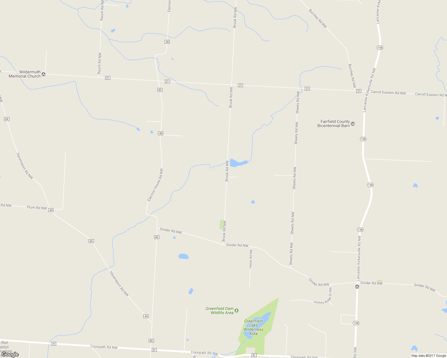 map of restaurants, bars, coffee shops, grocery stores, and more near 4285 Brook Road Northwest in Lancaster