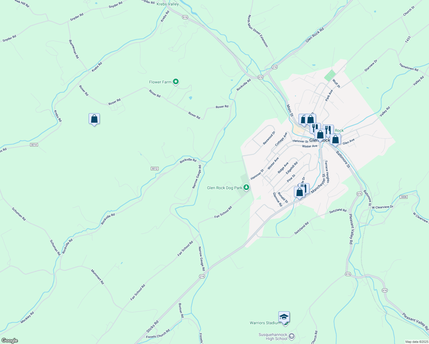 map of restaurants, bars, coffee shops, grocery stores, and more near 7 Highstone Lane in Glen Rock