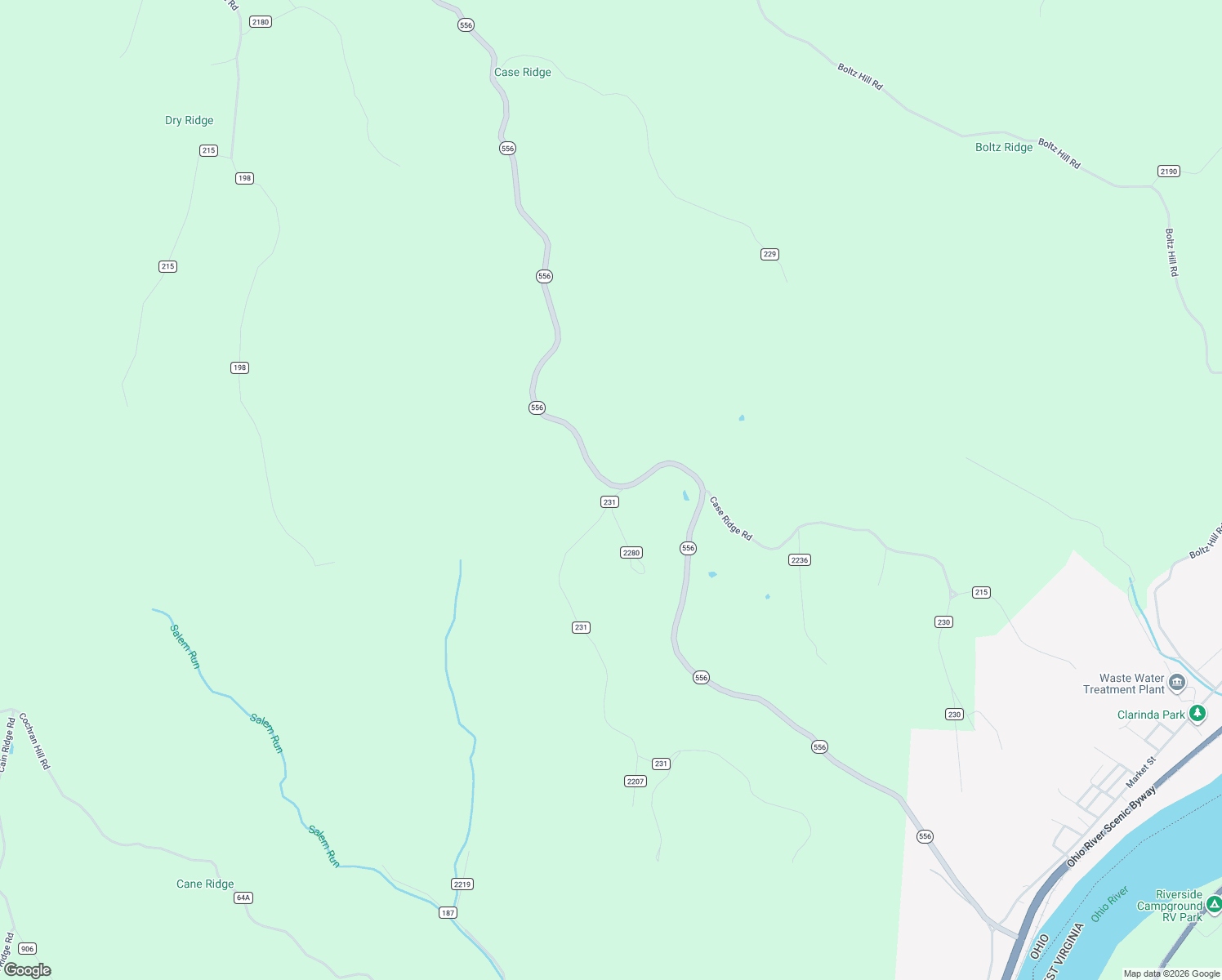 map of restaurants, bars, coffee shops, grocery stores, and more near 51200 Ohio 556 in Clarington