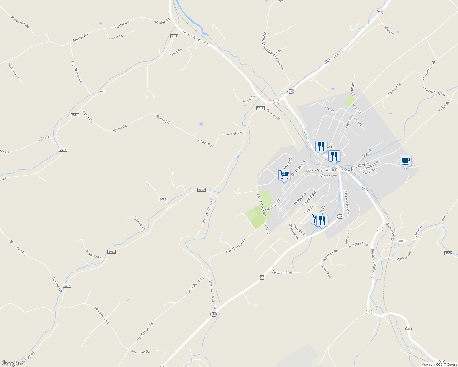 map of restaurants, bars, coffee shops, grocery stores, and more near 3 Highstone Lane in Glen Rock