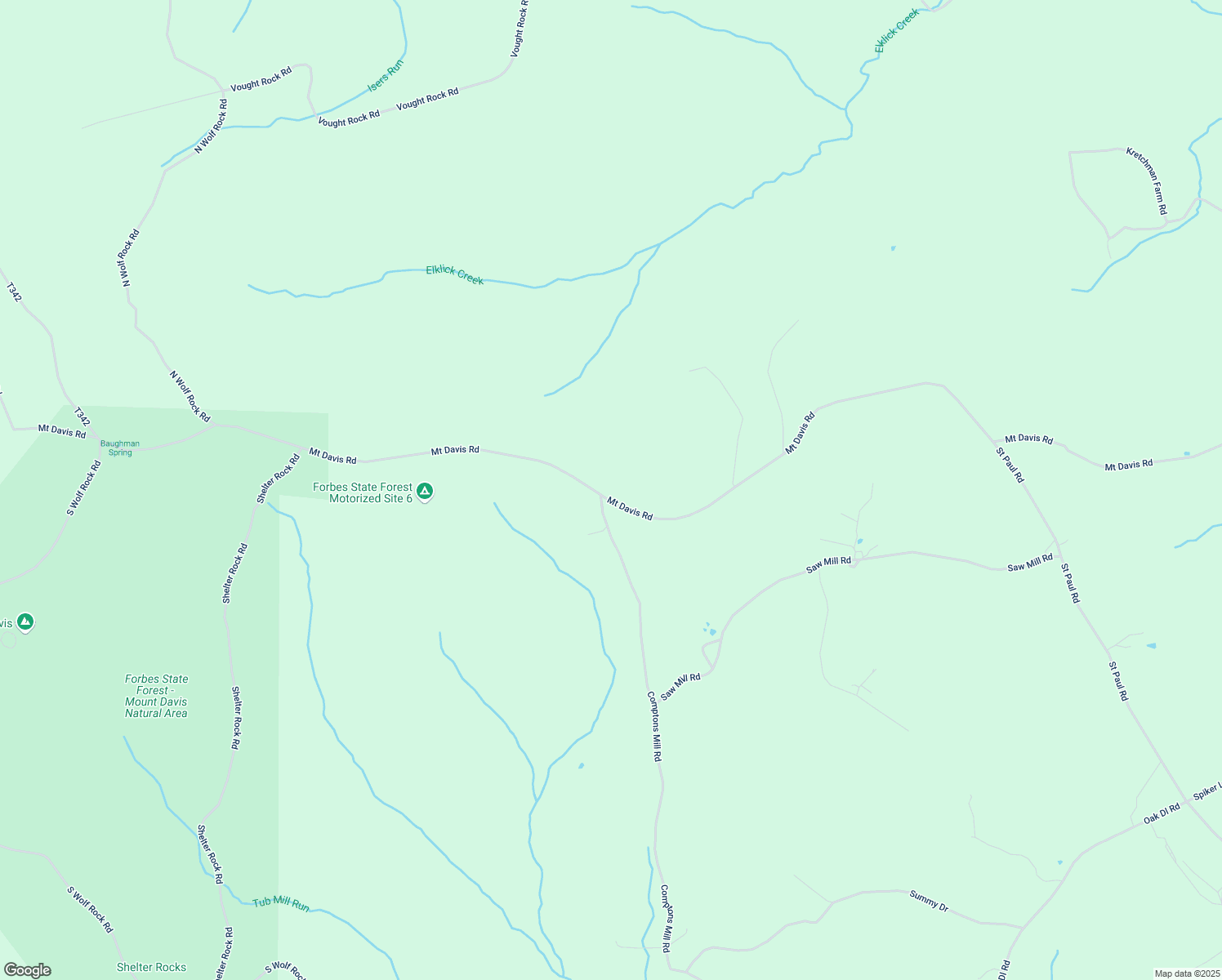 map of restaurants, bars, coffee shops, grocery stores, and more near 4952 Mount Davis Road in Meyersdale