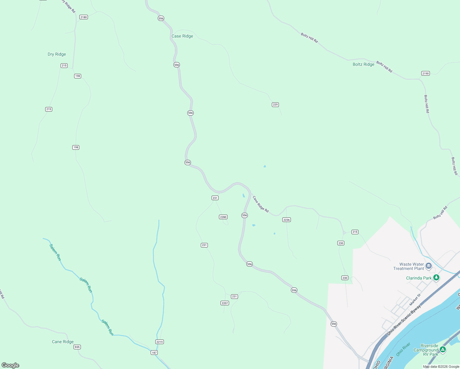 map of restaurants, bars, coffee shops, grocery stores, and more near 51200 Ohio 556 in Clarington