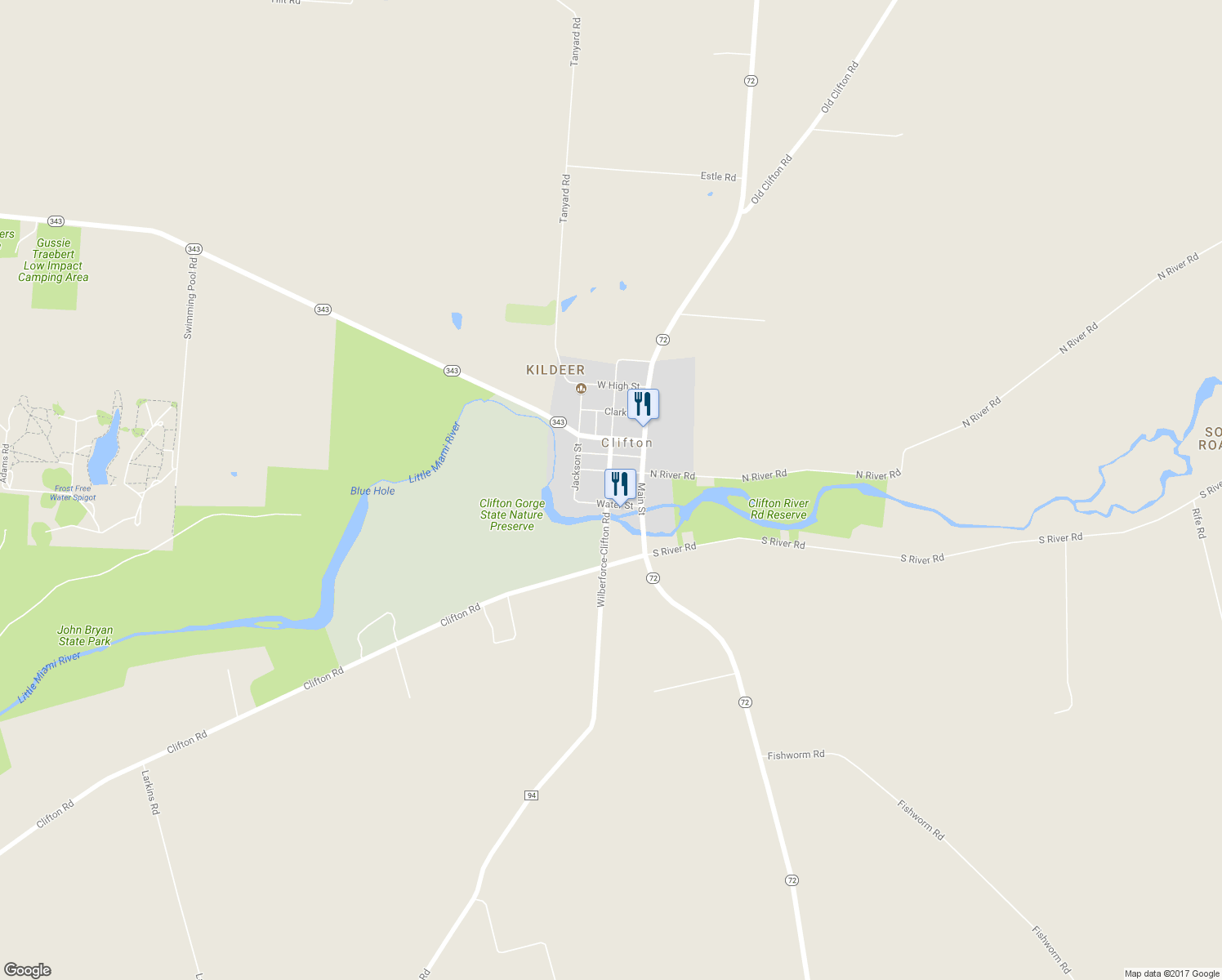 map of restaurants, bars, coffee shops, grocery stores, and more near 126 Clay Street in Clifton