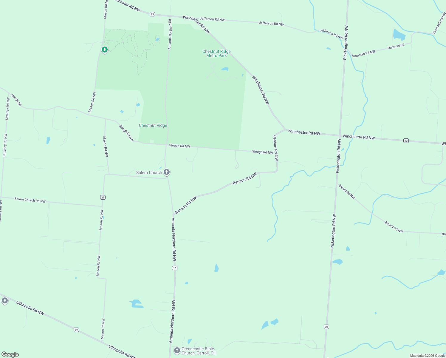 map of restaurants, bars, coffee shops, grocery stores, and more near 8325 Benson Road Northwest in Carroll
