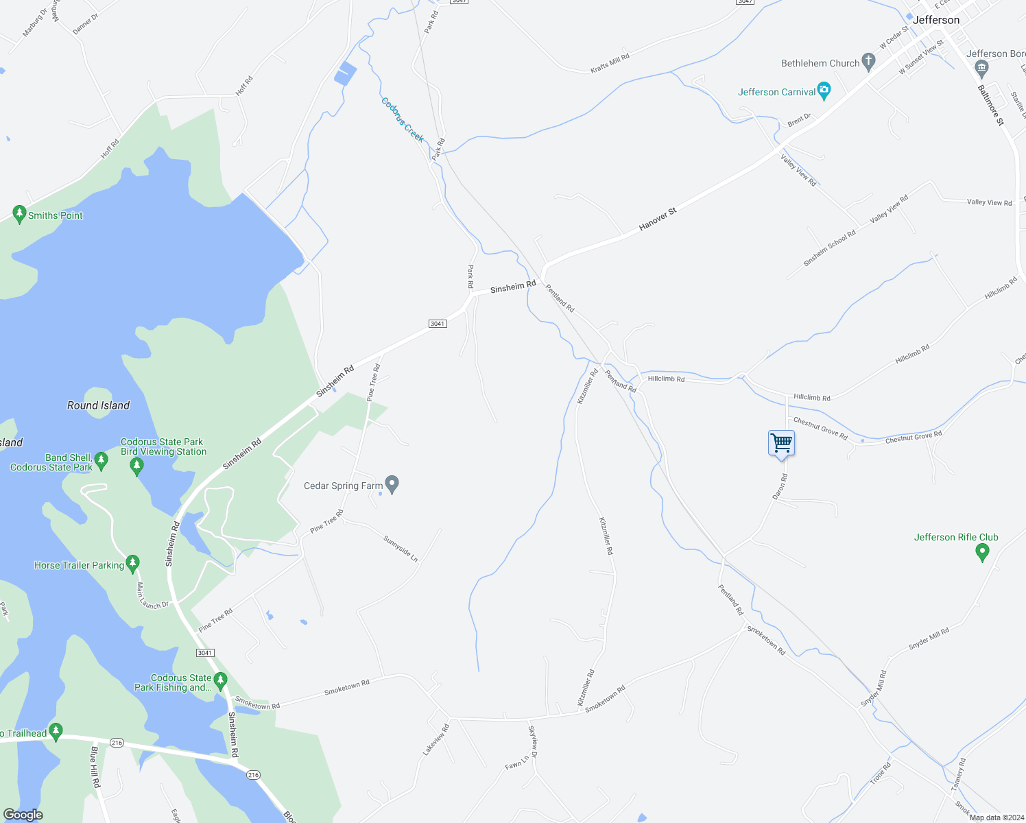 map of restaurants, bars, coffee shops, grocery stores, and more near 1684 Sinsheim Road in Spring Grove