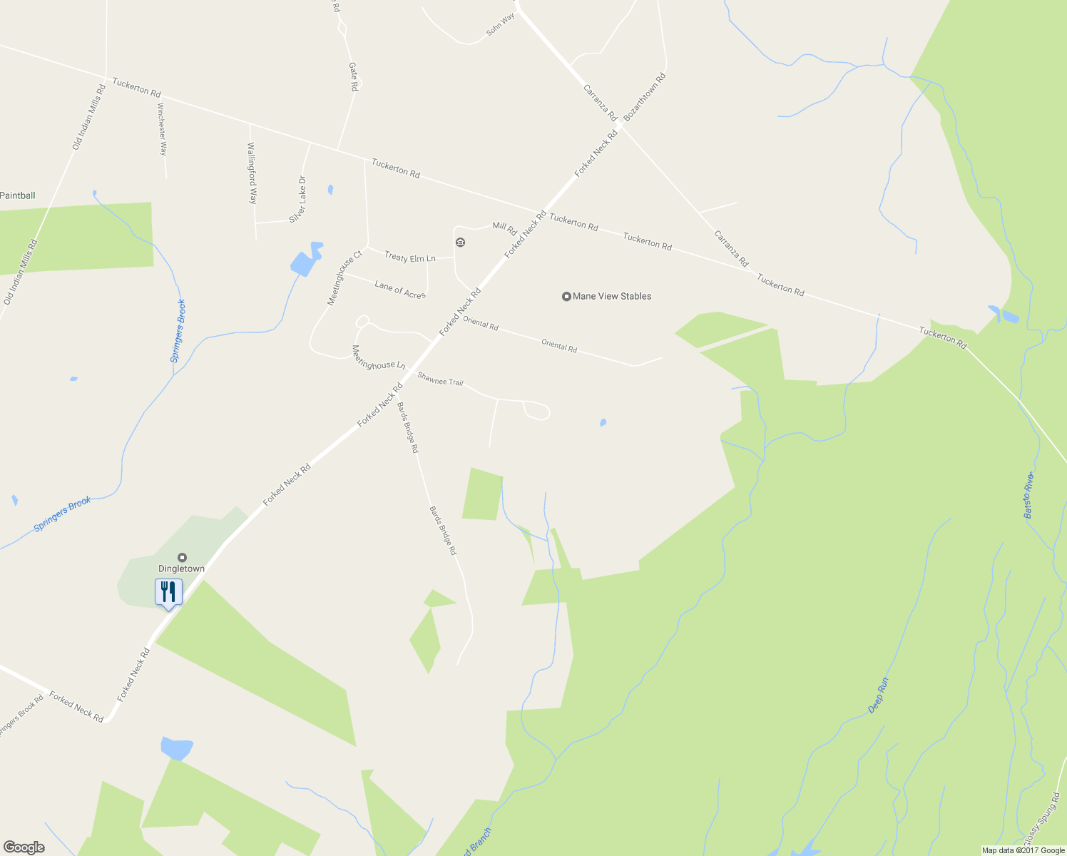 map of restaurants, bars, coffee shops, grocery stores, and more near 34 Shawnee Trail in Shamong