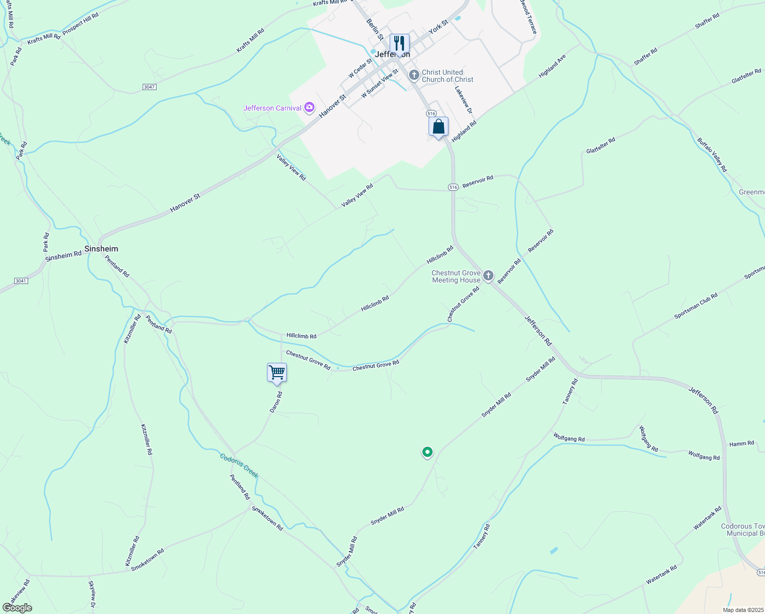 map of restaurants, bars, coffee shops, grocery stores, and more near 5112 Hillclimb Road in Spring Grove