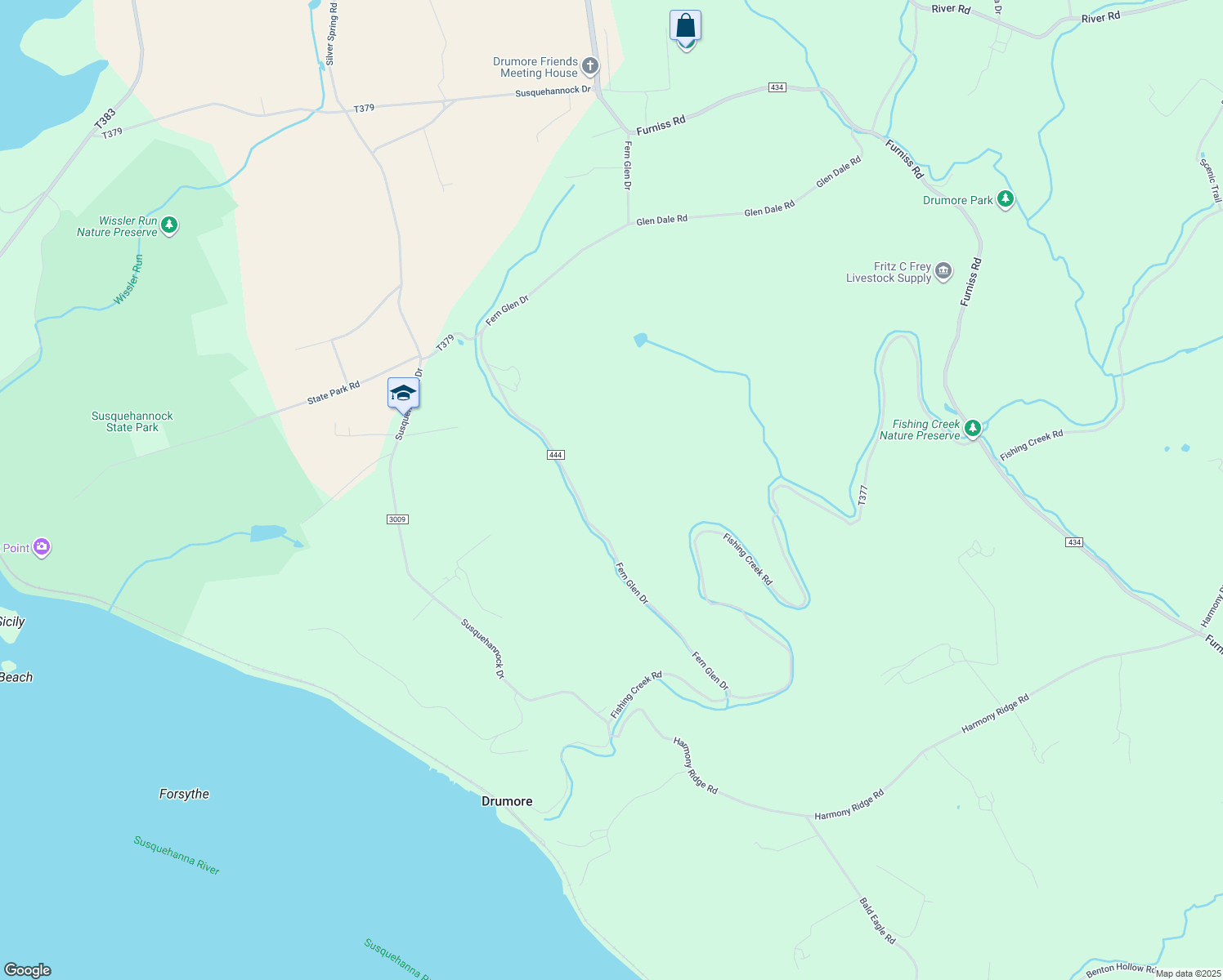 map of restaurants, bars, coffee shops, grocery stores, and more near in Drumore