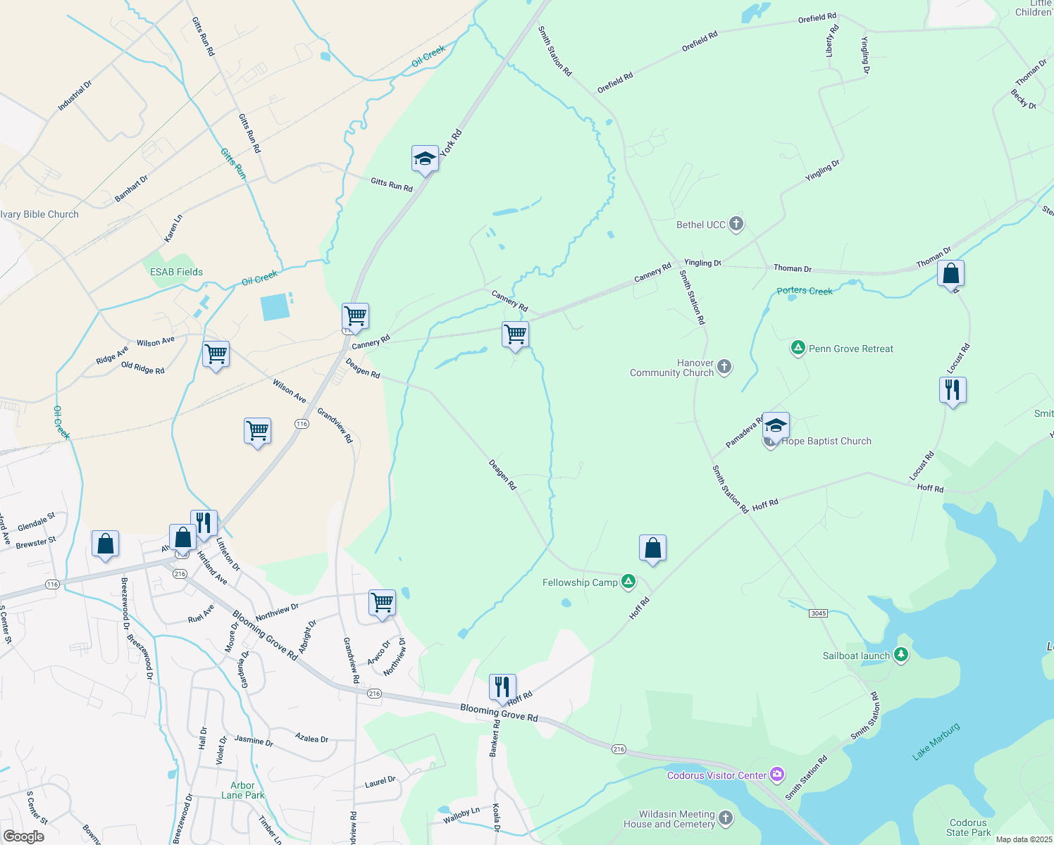 map of restaurants, bars, coffee shops, grocery stores, and more near 330 Deagen Road in Hanover