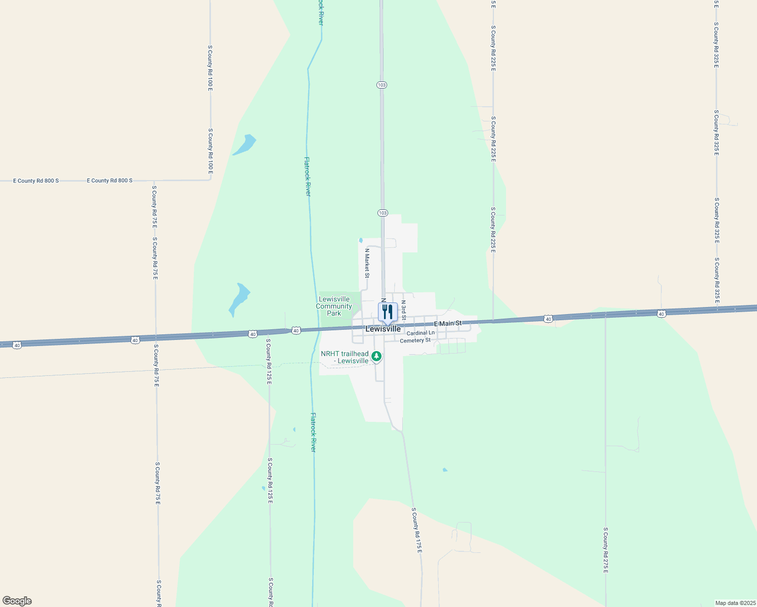 map of restaurants, bars, coffee shops, grocery stores, and more near 207 N 1st St in Lewisville