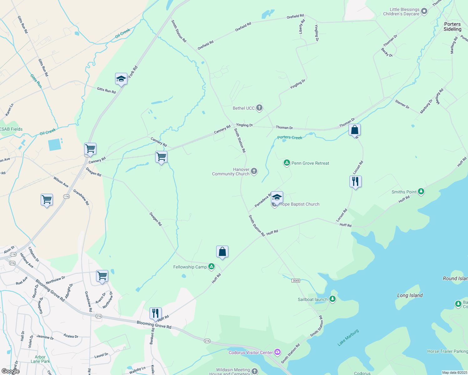 map of restaurants, bars, coffee shops, grocery stores, and more near 1966 Smith Station Rd in Hanover