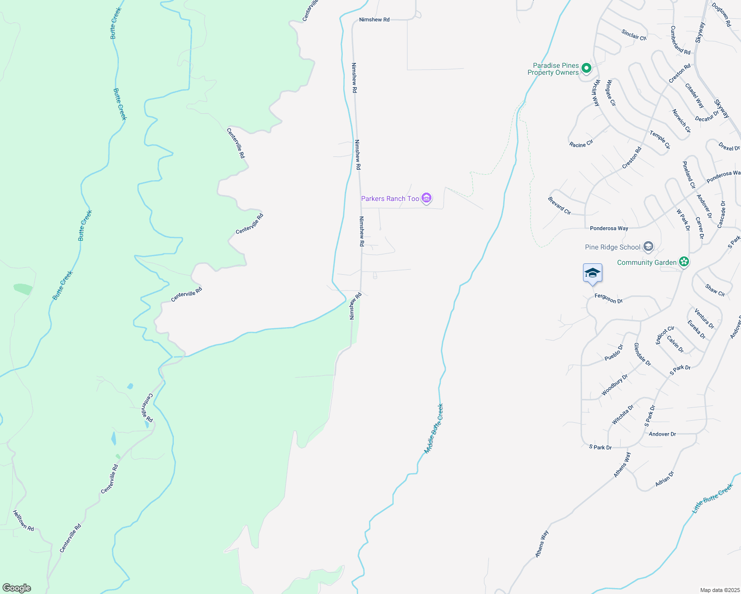 map of restaurants, bars, coffee shops, grocery stores, and more near 13644 Nimshew Road in Magalia