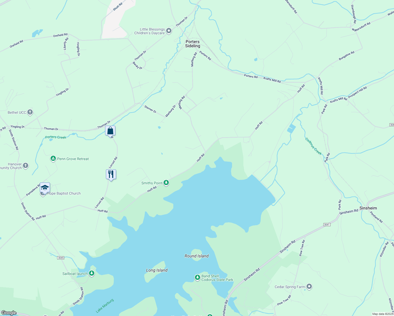 map of restaurants, bars, coffee shops, grocery stores, and more near 6213 Hoff Rd in Spring Grove