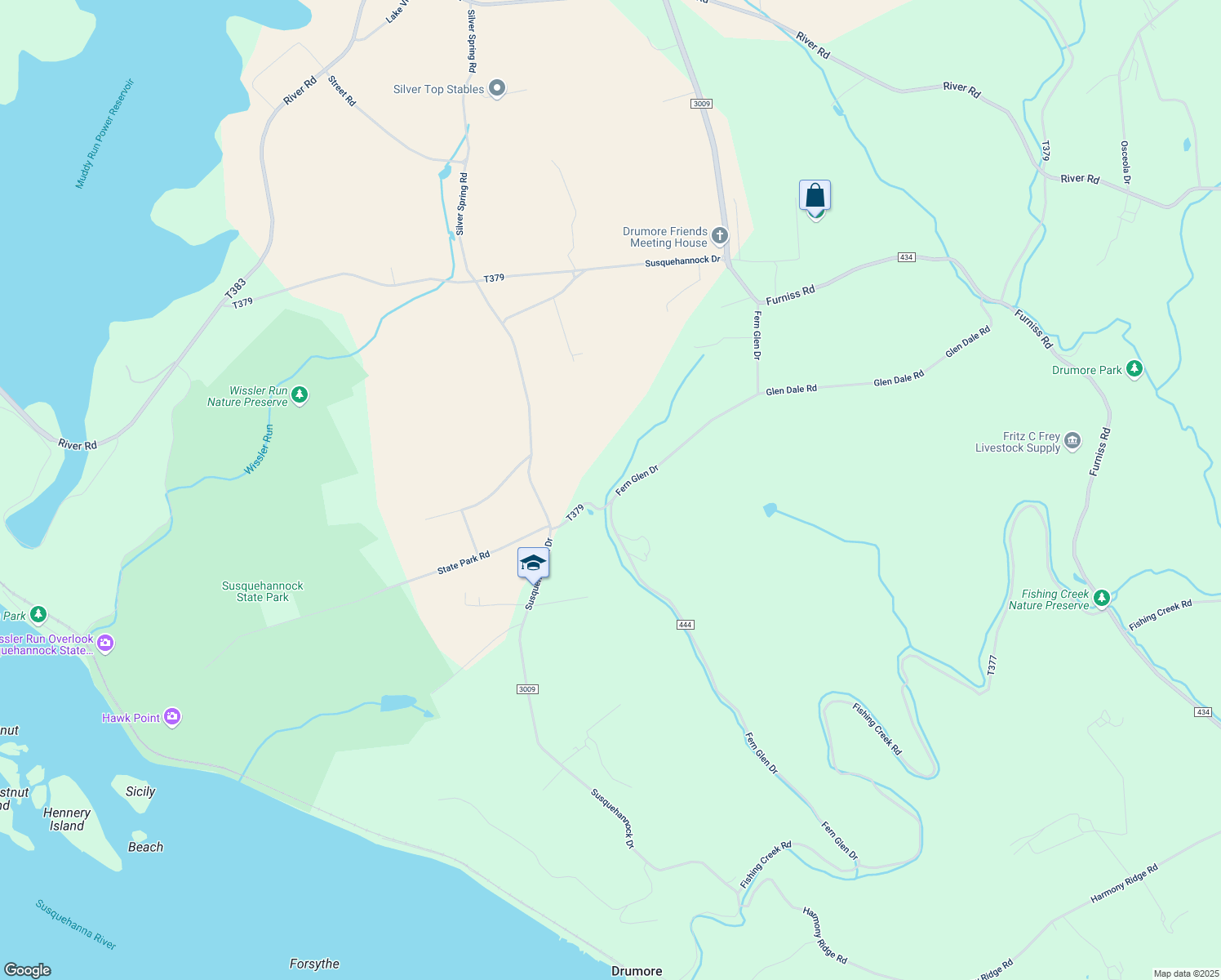 map of restaurants, bars, coffee shops, grocery stores, and more near 1748 Fern Glen Drive in Drumore