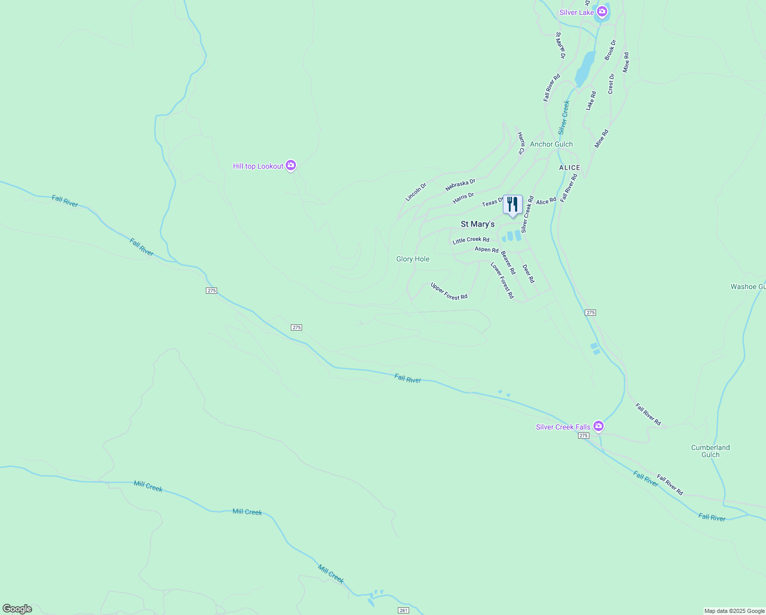map of restaurants, bars, coffee shops, grocery stores, and more near 200 Loch Lomond Road in Idaho Springs