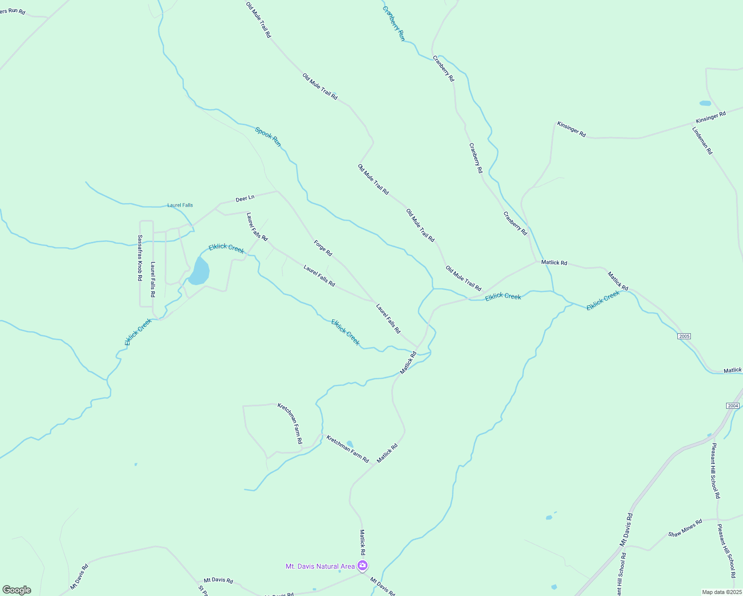 map of restaurants, bars, coffee shops, grocery stores, and more near Forge Road in Meyersdale