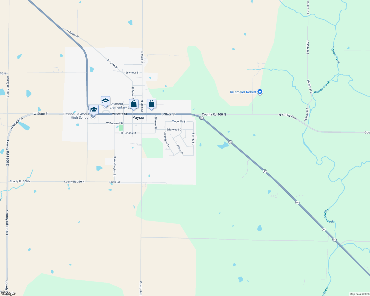 map of restaurants, bars, coffee shops, grocery stores, and more near 328 Sycamore Street in Payson
