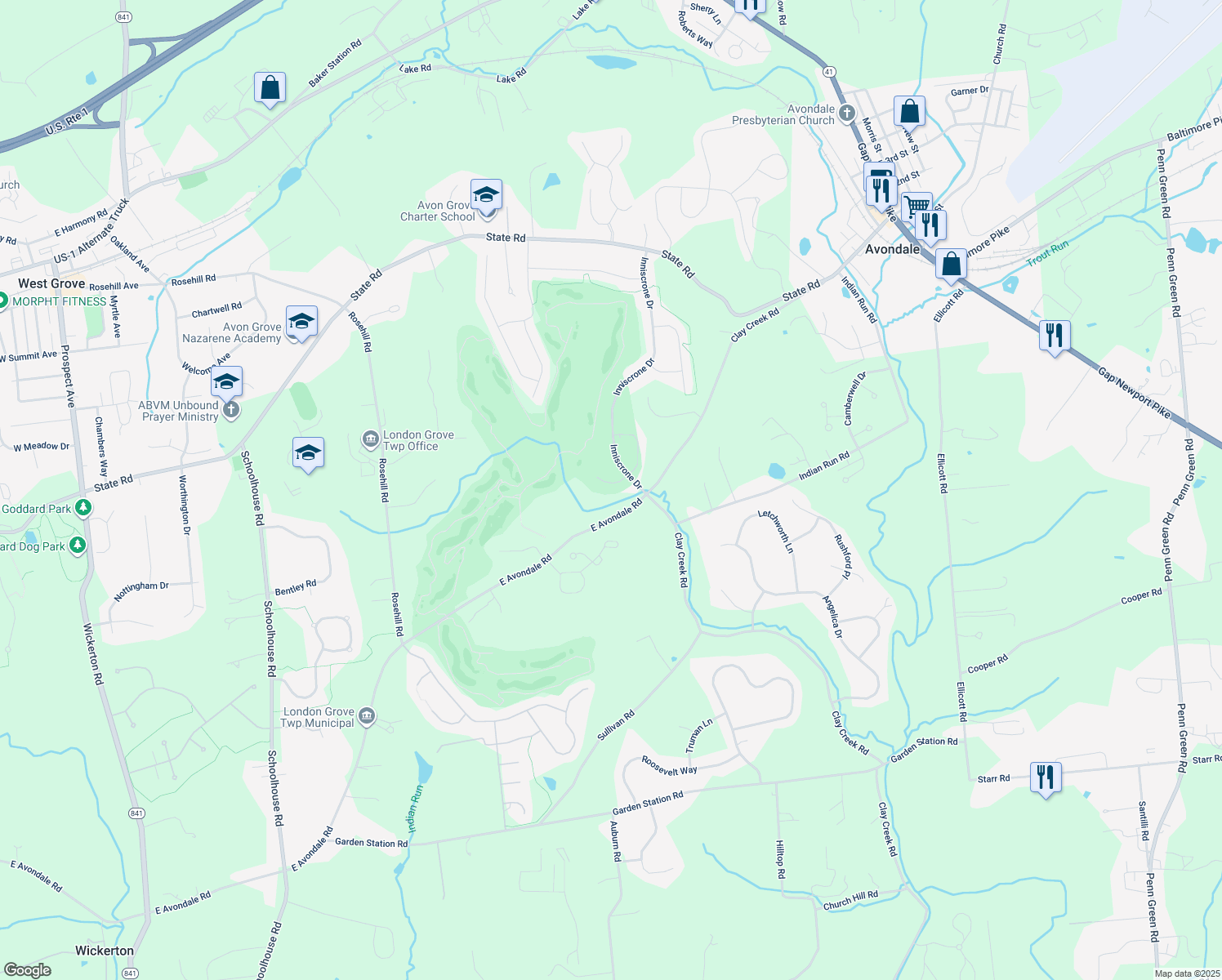 map of restaurants, bars, coffee shops, grocery stores, and more near 516 Finn Way in Avondale