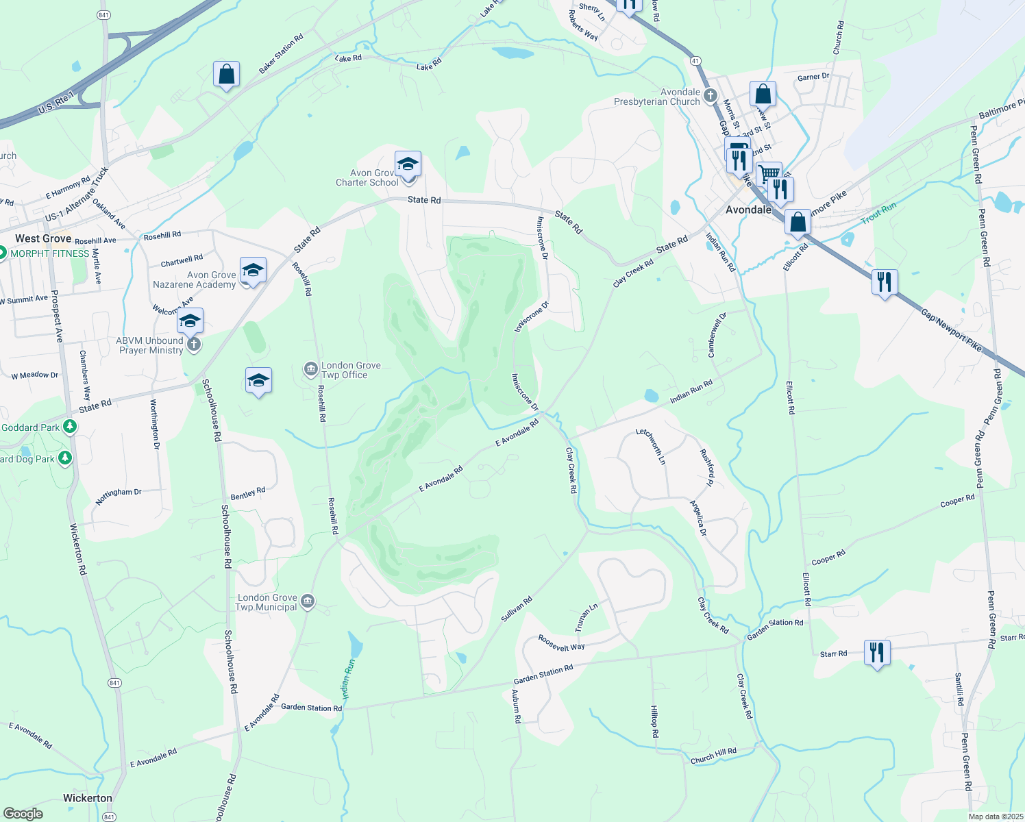 map of restaurants, bars, coffee shops, grocery stores, and more near 516 Finn Way in Avondale