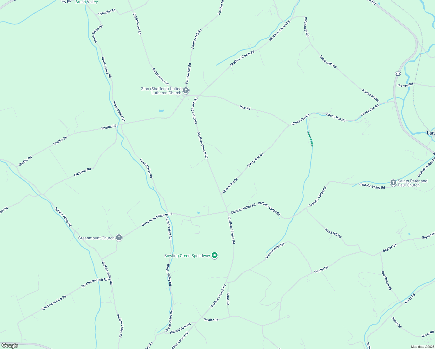 map of restaurants, bars, coffee shops, grocery stores, and more near 4002 Shaffers Church Road in Glen Rock