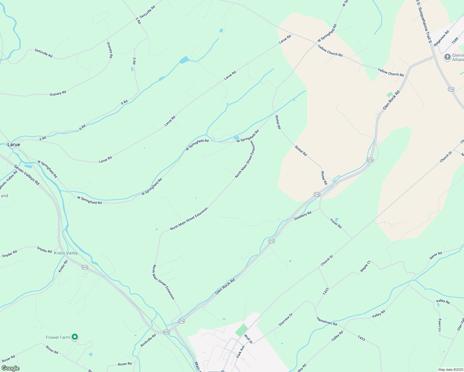 map of restaurants, bars, coffee shops, grocery stores, and more near 10105 North Main Street Extension in Glen Rock