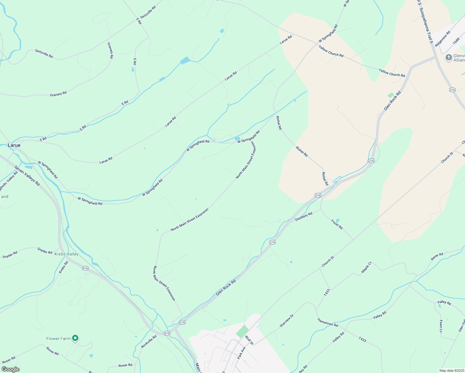 map of restaurants, bars, coffee shops, grocery stores, and more near 10105 North Main Street Extension in Glen Rock