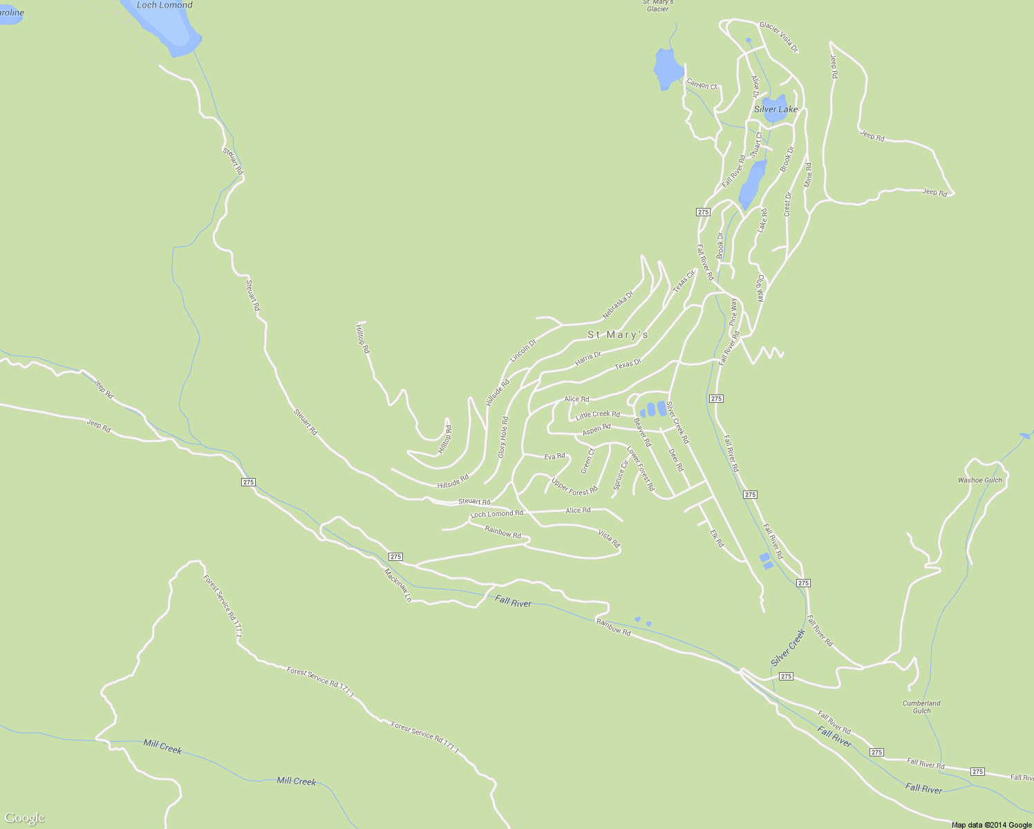 map of restaurants, bars, coffee shops, grocery stores, and more near 755 Alice Road in Idaho Springs