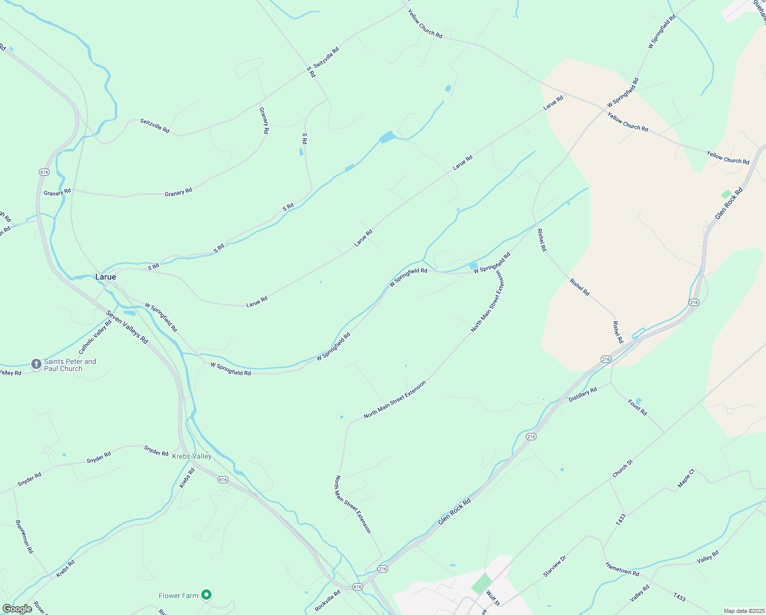 map of restaurants, bars, coffee shops, grocery stores, and more near 2421 W Springfield Rd in Glen Rock