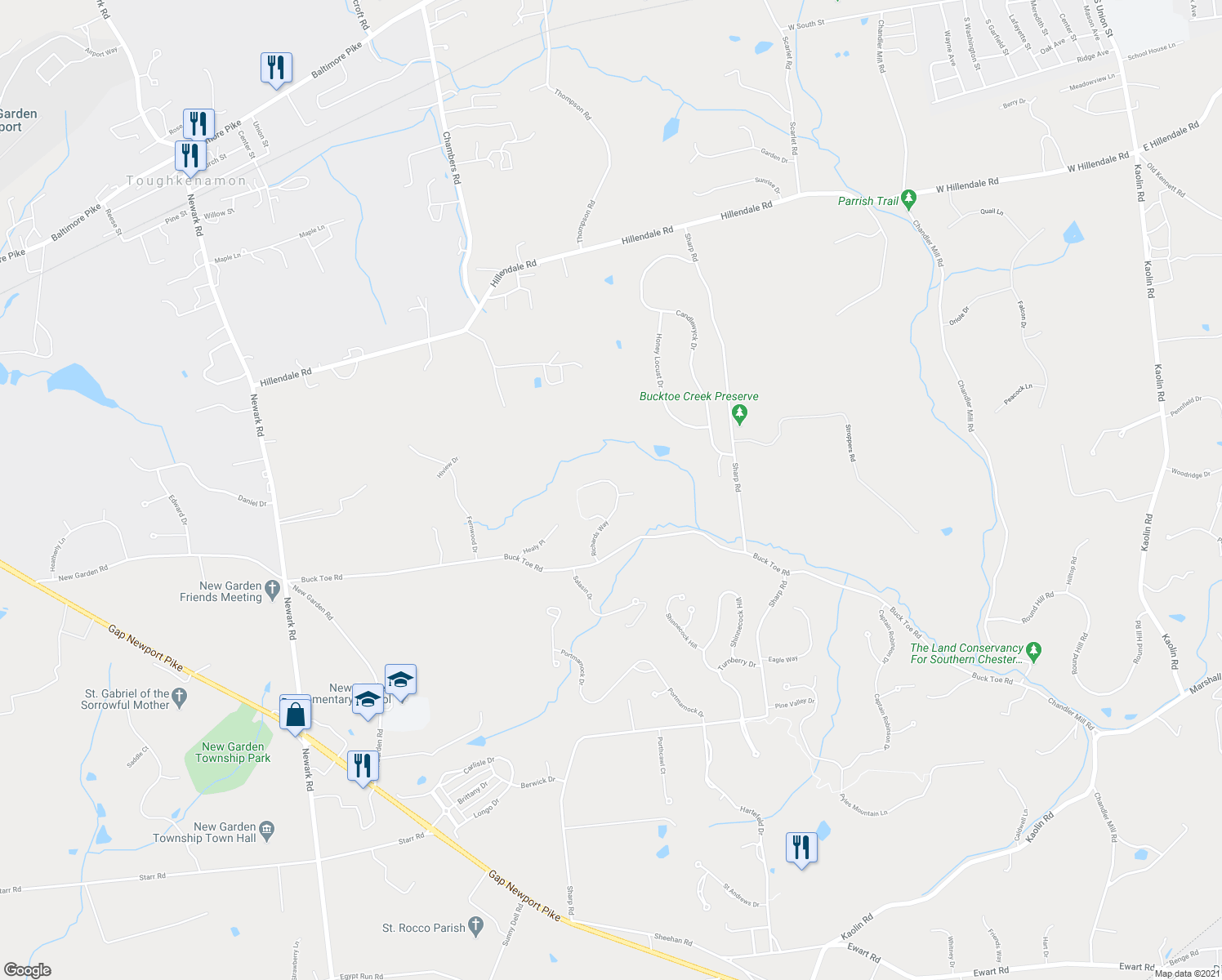 map of restaurants, bars, coffee shops, grocery stores, and more near 201 Richards Way in Avondale